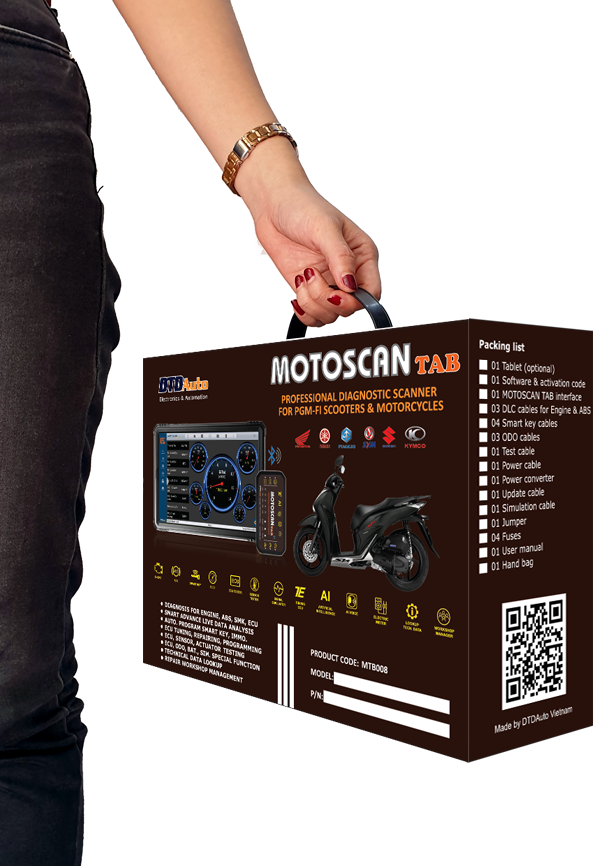 MOTOSCAN TAB - THIẾT BỊ CAO CẤP XÁC ĐỊNH LỖI, SỬA CHỮA HỆ THỐNG ĐIỆN VÀ ĐIỆN TỬ XE MÁY THẾ HỆ MỚI 