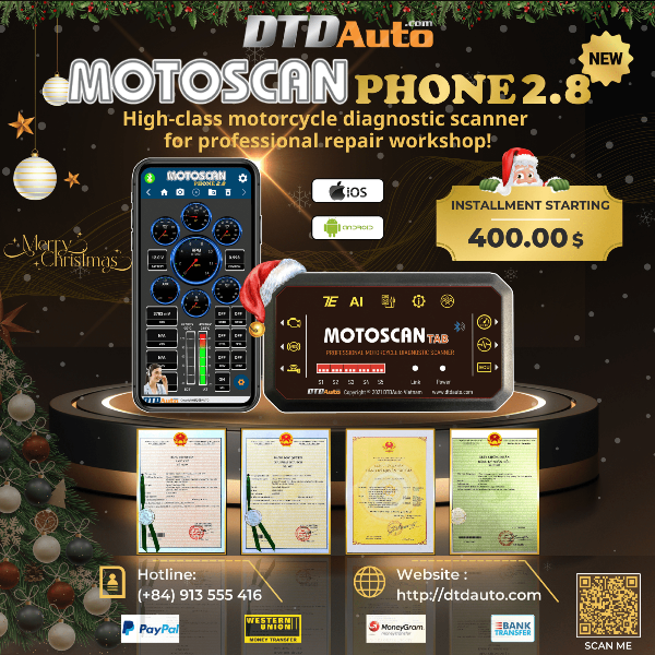 MOTOSCAN PHONE - SMART DEVICE TO DIAGNOSE, REPAIR ELECTRONIC AND ELECTRICAL SYSTEMS FOR NEW GENERATION MOTORCYCLES WITH MOBILE PHONES