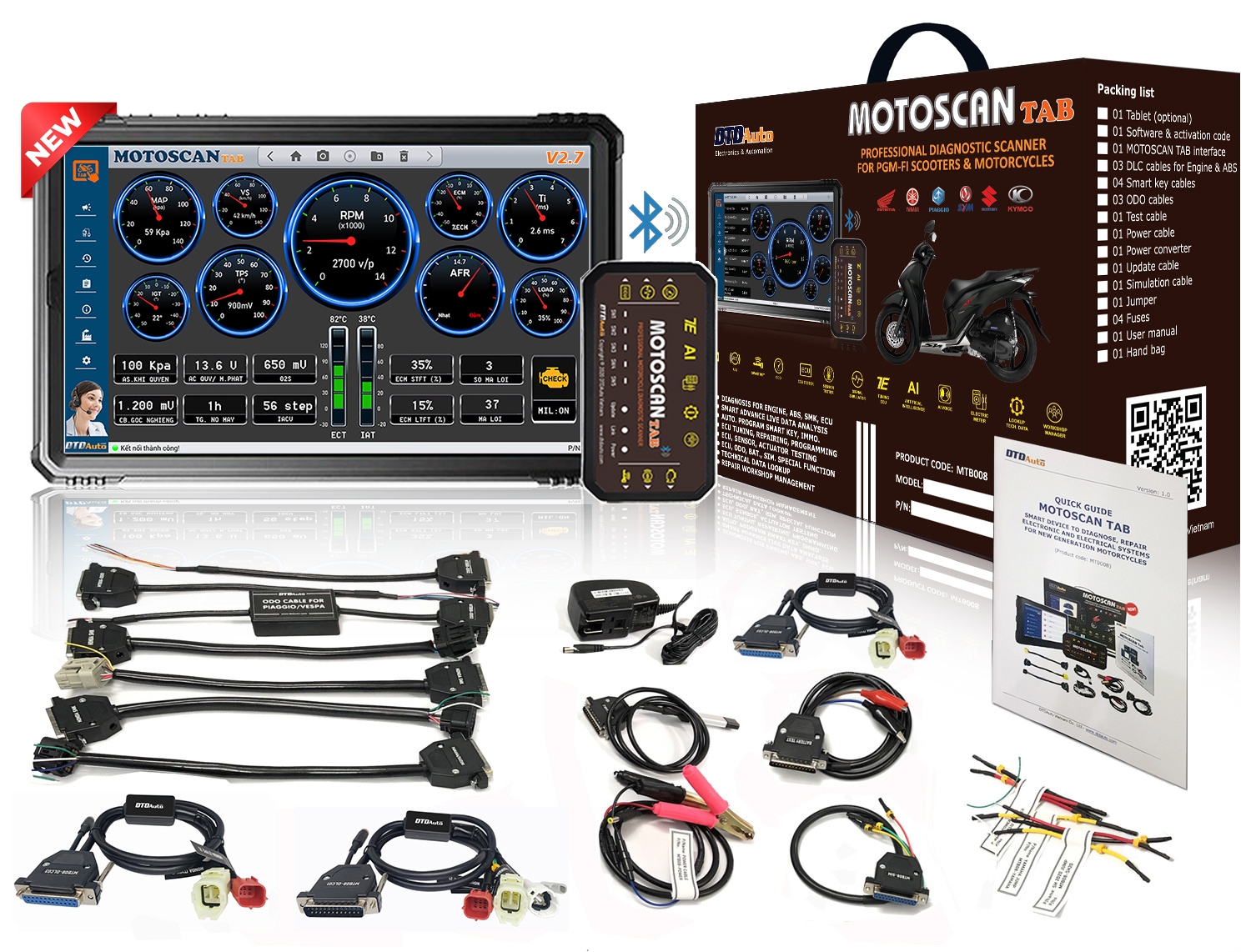 MOTOSCAN TAB - SMART DEVICE TO DIAGNOSE, REPAIR ELECTRONIC AND ELECTRICAL SYSTEMS FOR NEW GENERATION MOTORCYCLES