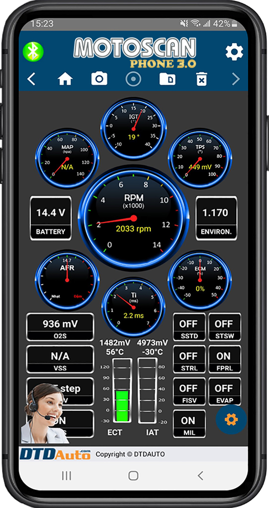 MOTOSCAN PHONE - SMART DEVICE TO DIAGNOSE, REPAIR ELECTRONIC AND ELECTRICAL SYSTEMS FOR NEW GENERATION MOTORCYCLES WITH MOBILE PHONES