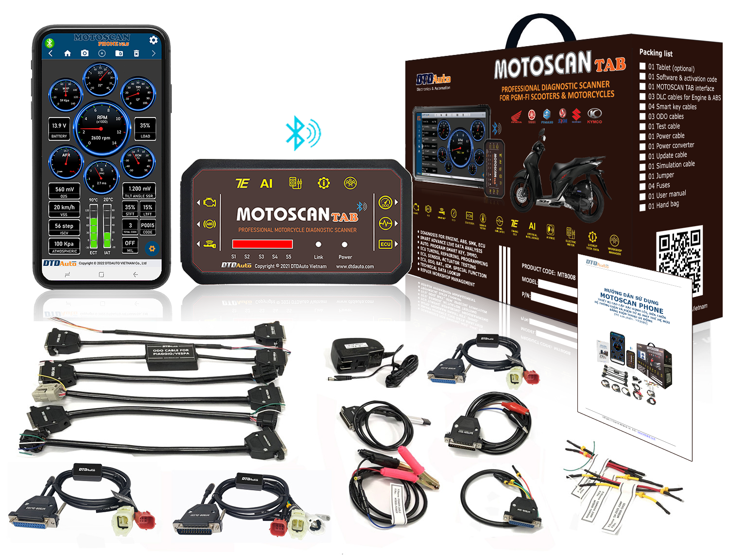 MOTOSCAN PHONE - THIẾT BỊ CAO CẤP XÁC ĐỊNH LỖI, SỬA CHỮA HỆ THỐNG ĐIỆN VÀ ĐIỆN TỬ XE MÁY THẾ HỆ MỚI BẰNG ĐIỆN THOẠI DI ĐỘNG