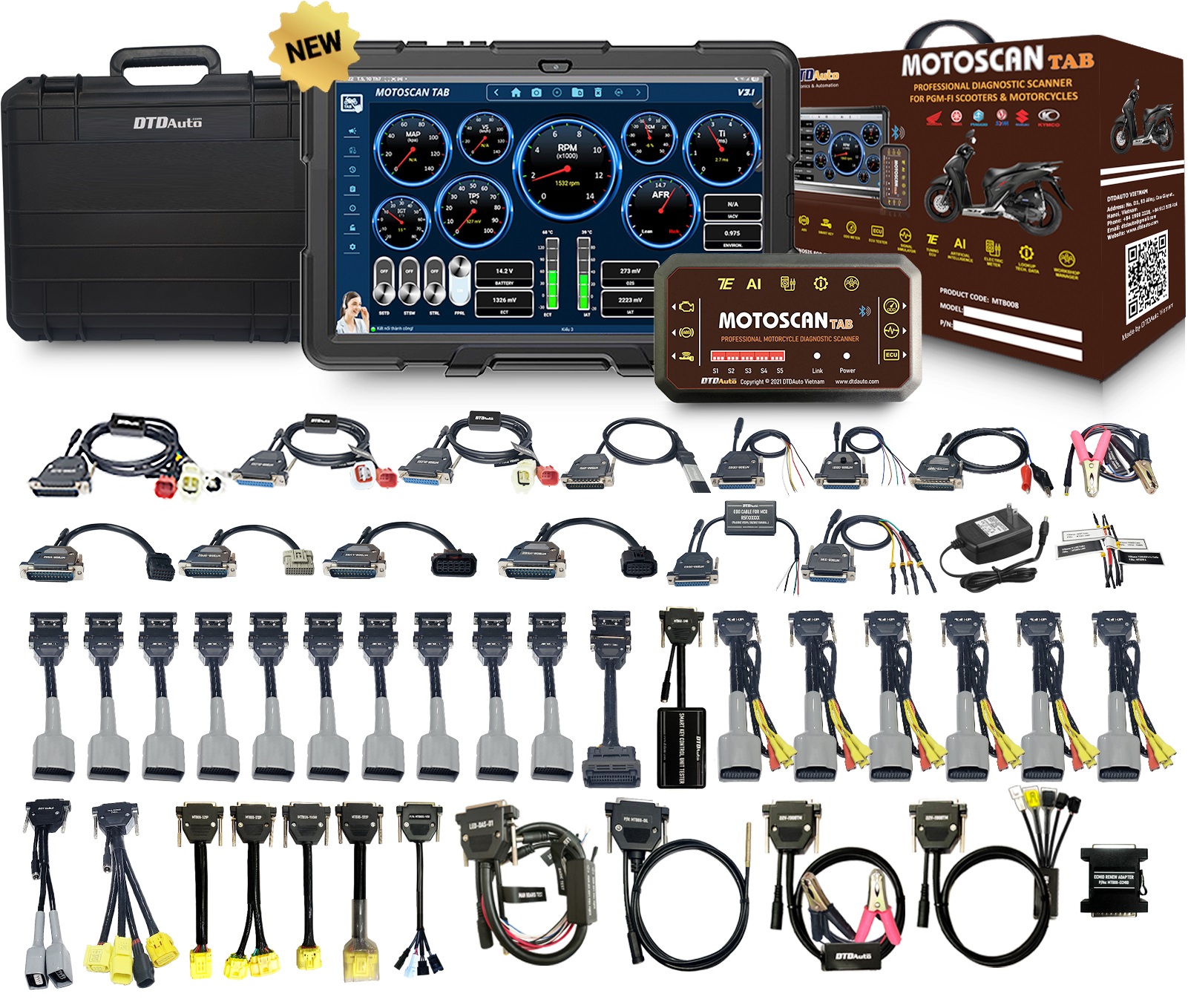 MOTOSCAN TAB - THIẾT BỊ CAO CẤP XÁC ĐỊNH LỖI, SỬA CHỮA HỆ THỐNG ĐIỆN VÀ ĐIỆN TỬ XE MÁY THẾ HỆ MỚI 