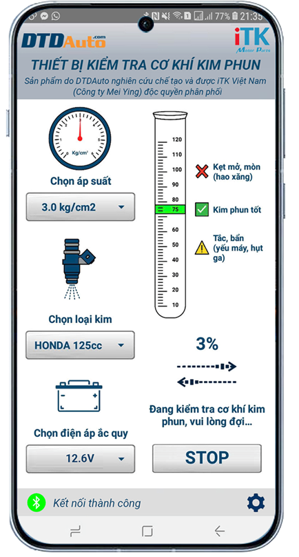 INJECTOR TESTER - BỘ THIẾT BỊ KIỂM TRA CƠ KHÍ KIM PHUN  XE MÁY
