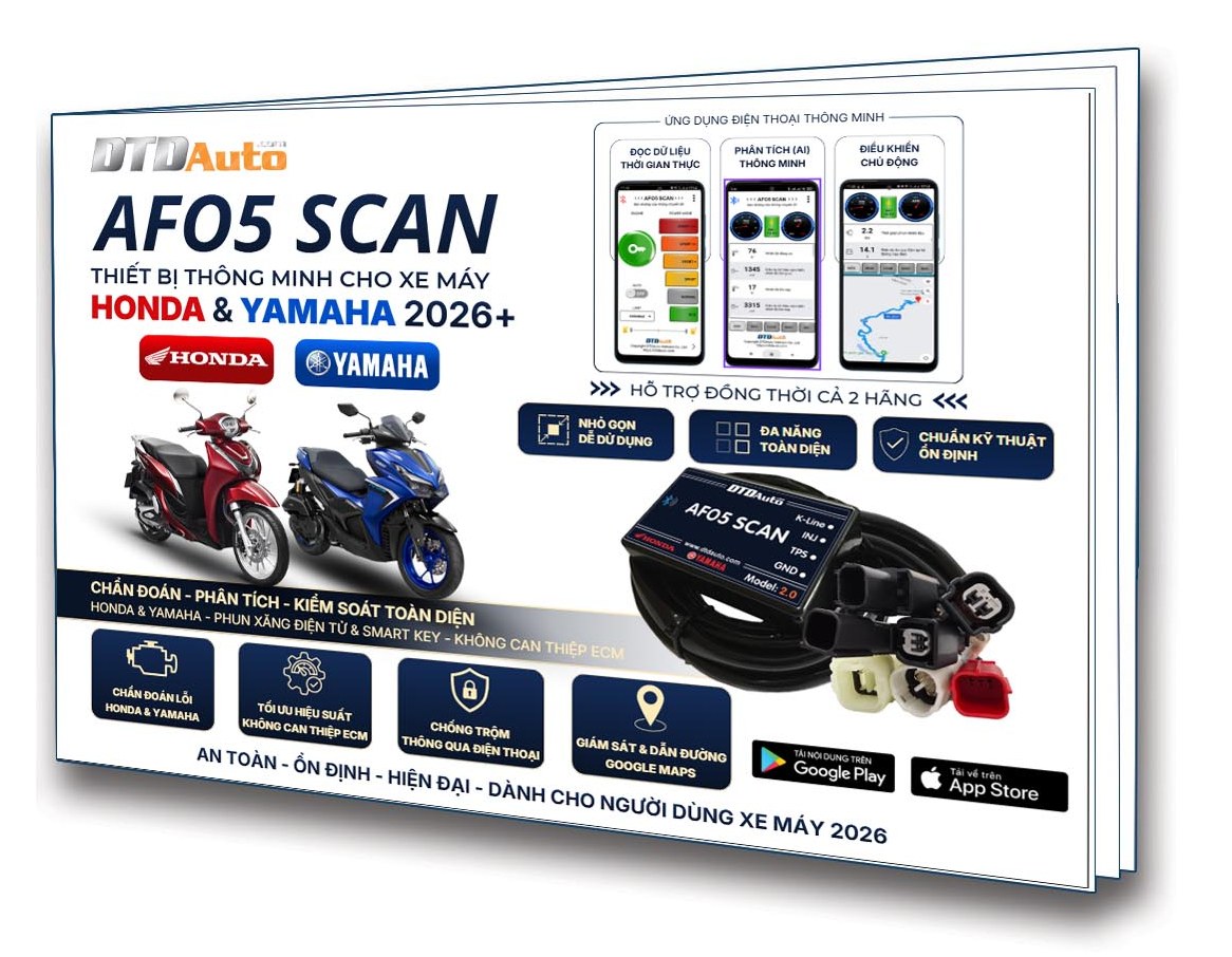 AFO5 SCAN - MÁY CHẨN ĐOÁN LỖI & PHỤ KIỆN CHO NGƯỜI SỬ DỤNG XE MÁY