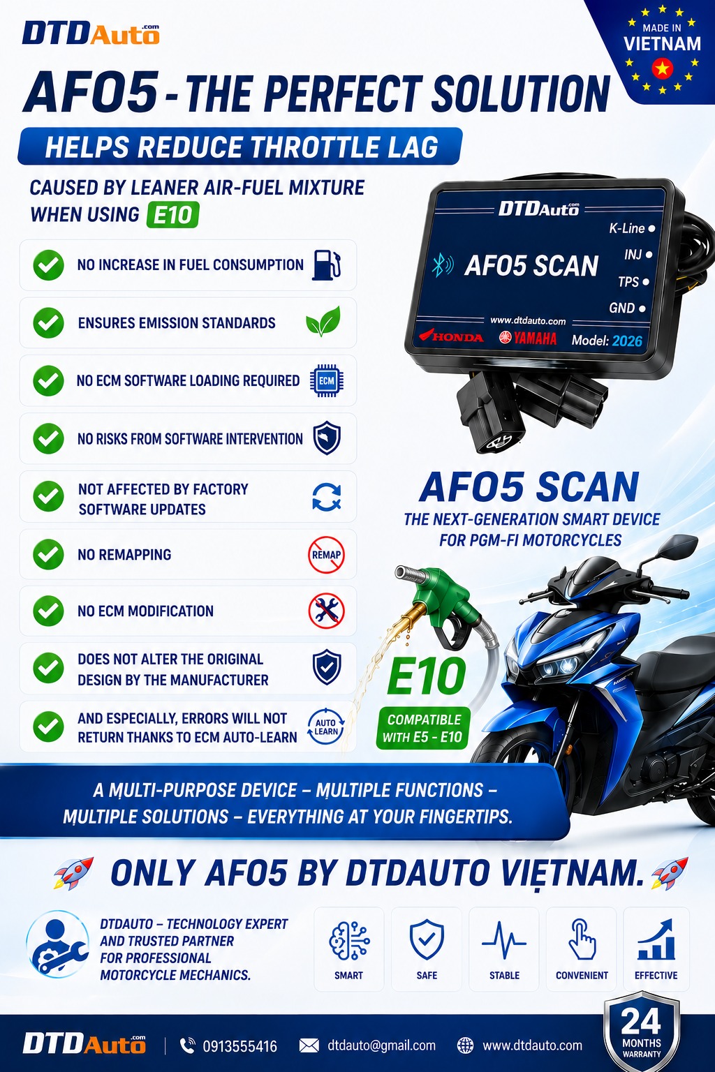 AFO5 SCAN - FAULT DIAGNOSTIC SCANNER & ADVANCED ACCESSORY FOR PGM-FI MOTORCYCLE USERS