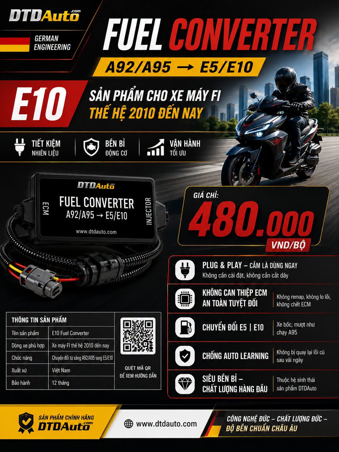 E10 CONVERTER - BỘ CHUYỂN ĐỔI NHIÊN LIỆU A92/A95 --> E5/E10