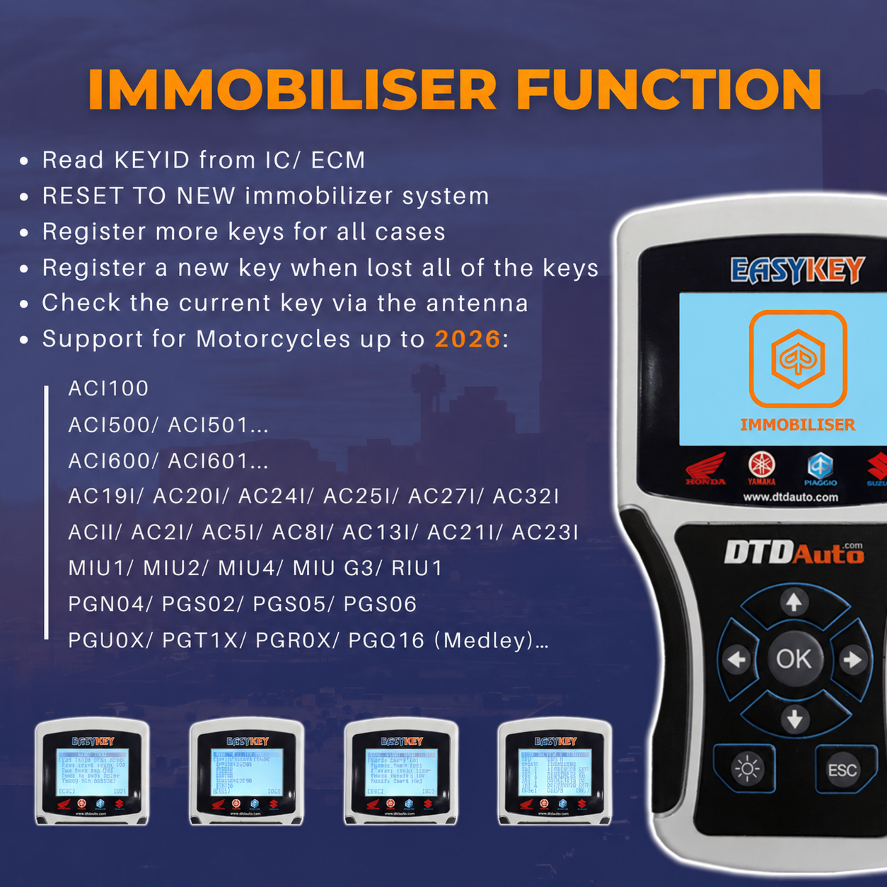 EASYKEY – MOTORBIKE SMART KEY & IMMOBILIZER PROGRAMMER